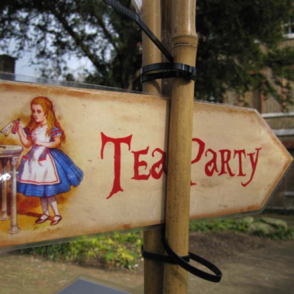 Tea party sign