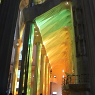 Coloured light inside inside Sagrada Familia